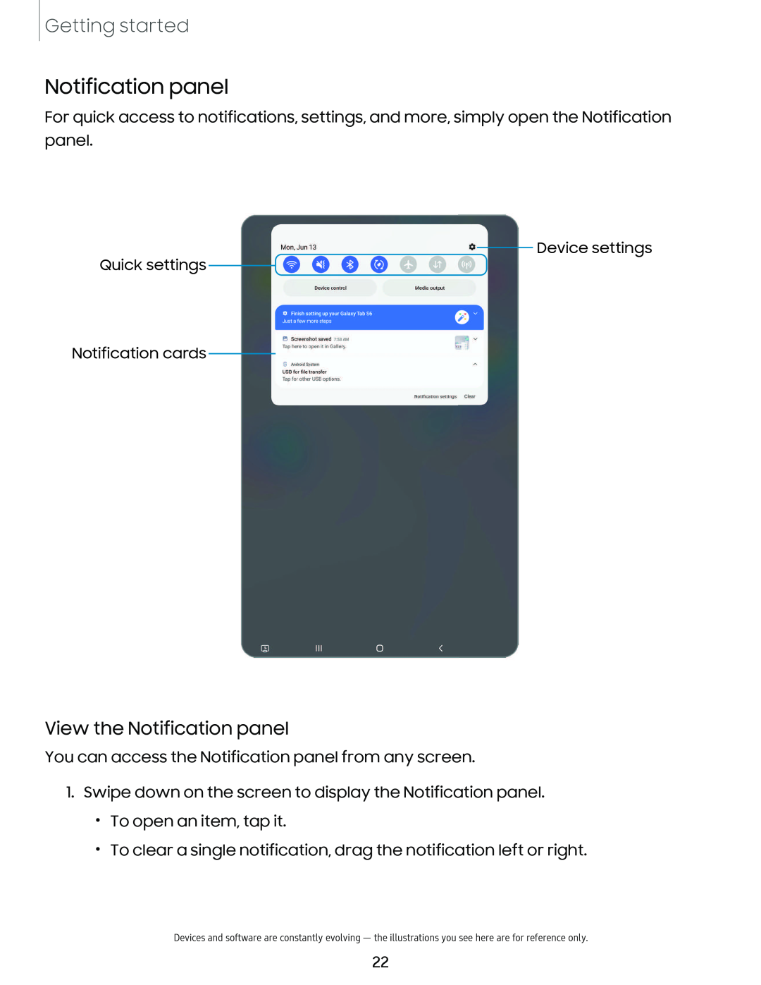 View the Notification panel Galaxy Tab S6 T-Mobile