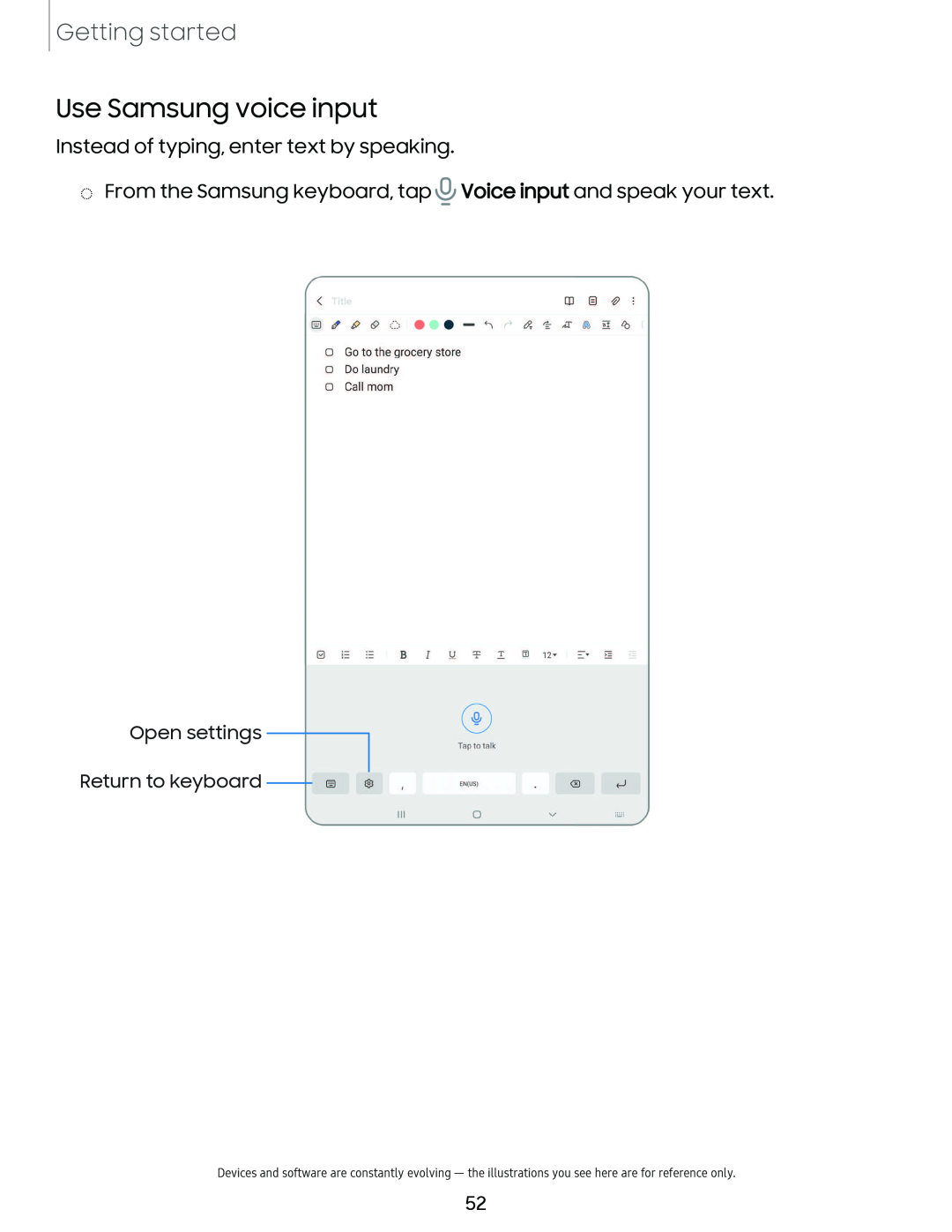 Use Samsung voice input Galaxy Tab S6 T-Mobile