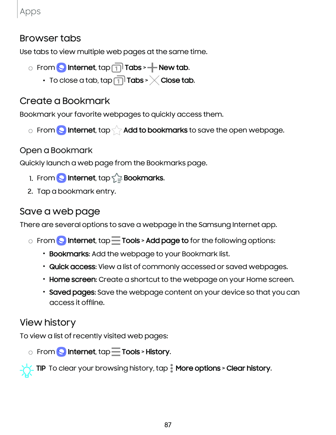 View history Galaxy Tab S6 T-Mobile