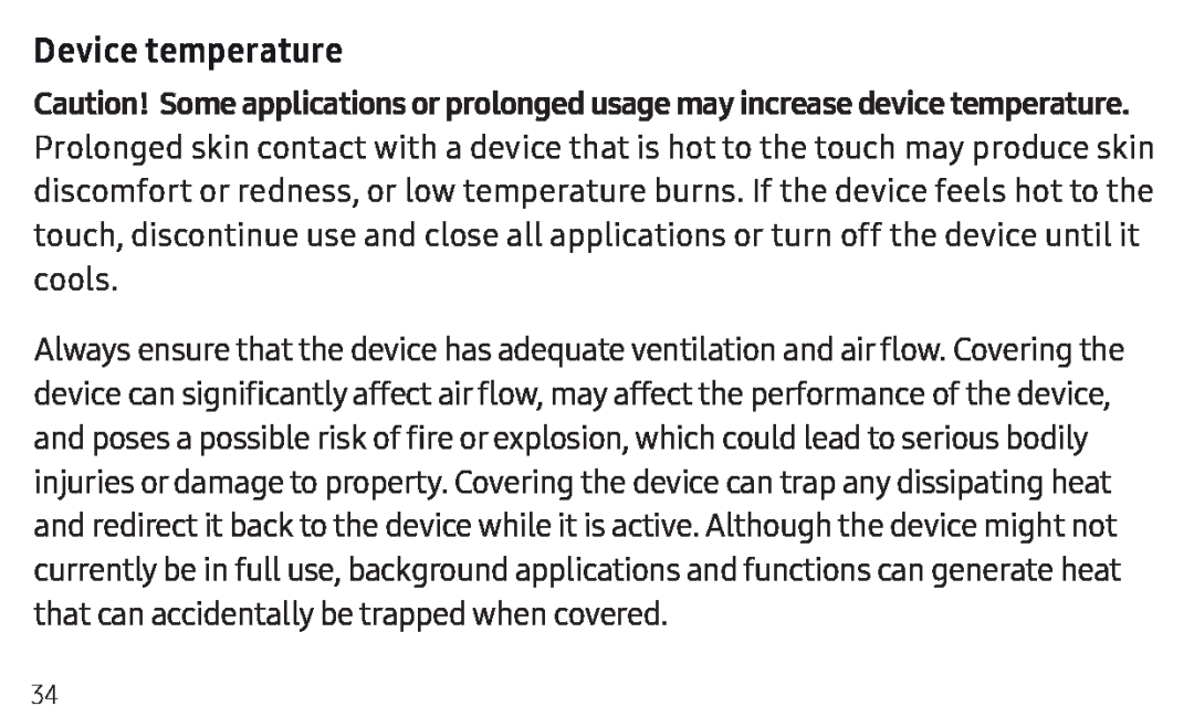 Device temperature Galaxy Tab S4 Wi-Fi