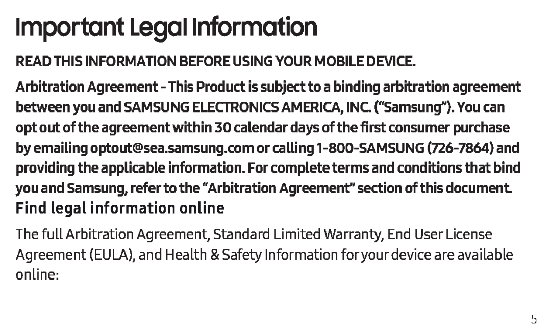 Find legal information online Galaxy Tab S4 Wi-Fi