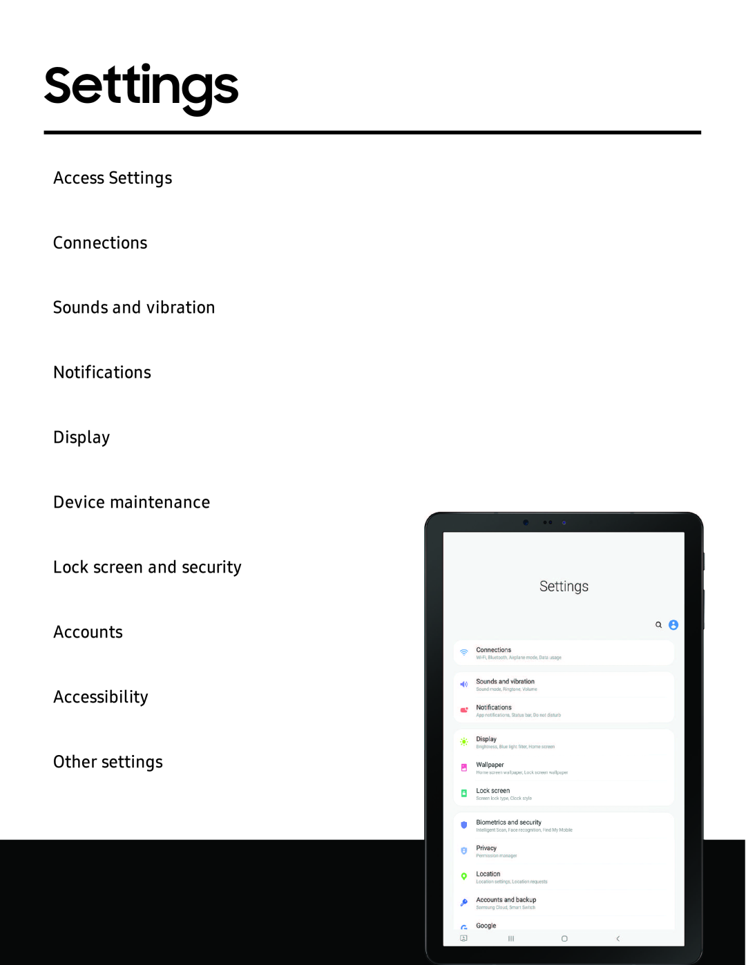 Settings Galaxy Tab S4 Sprint