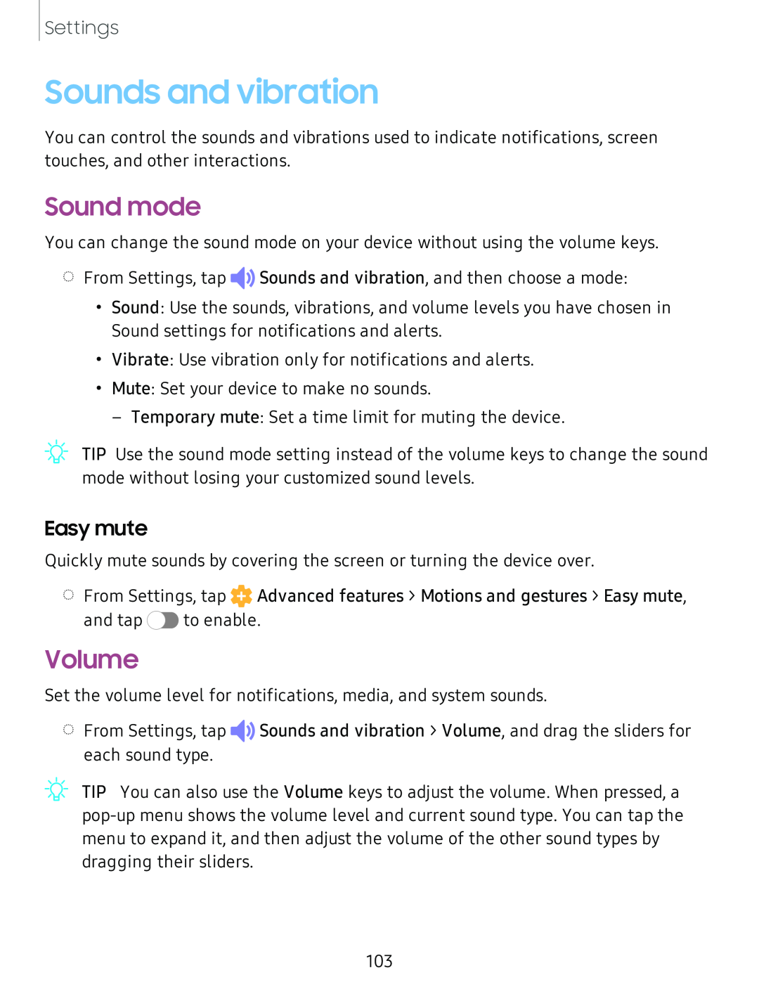 Easy mute Galaxy Tab S4 Sprint