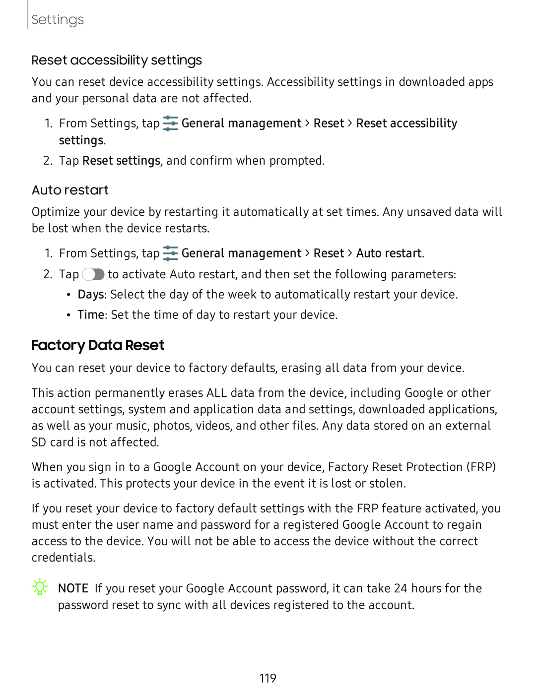 Factory Data Reset Galaxy Tab S4 Sprint