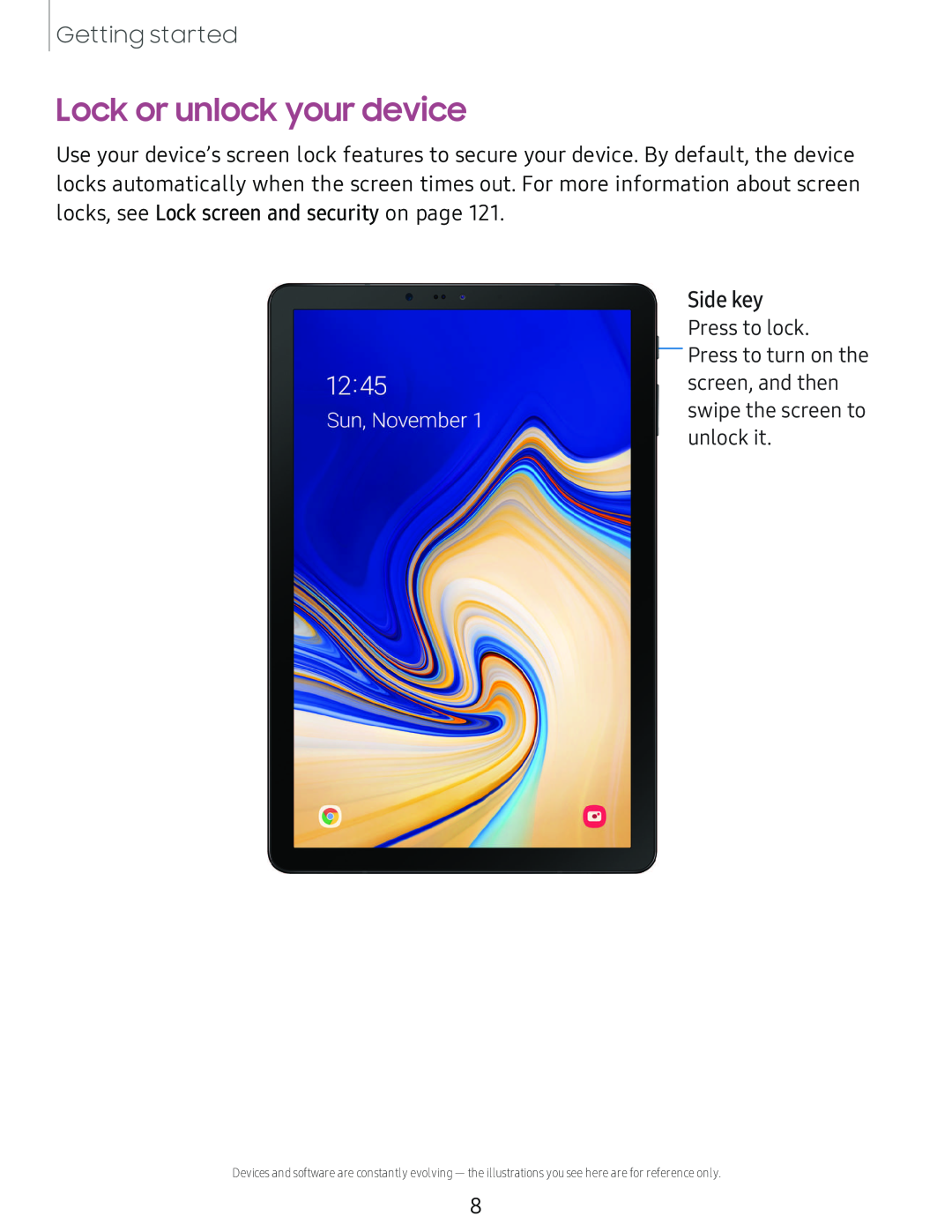 Lock or unlock your device Galaxy Tab S4 Sprint