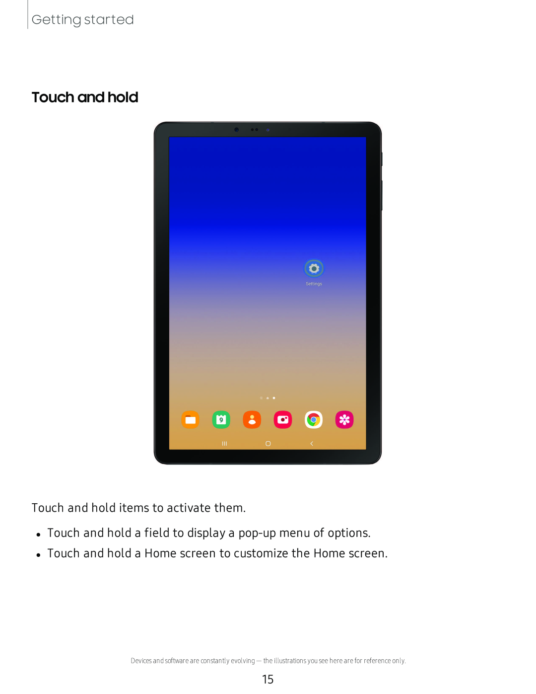 Touch and hold Galaxy Tab S4 Sprint