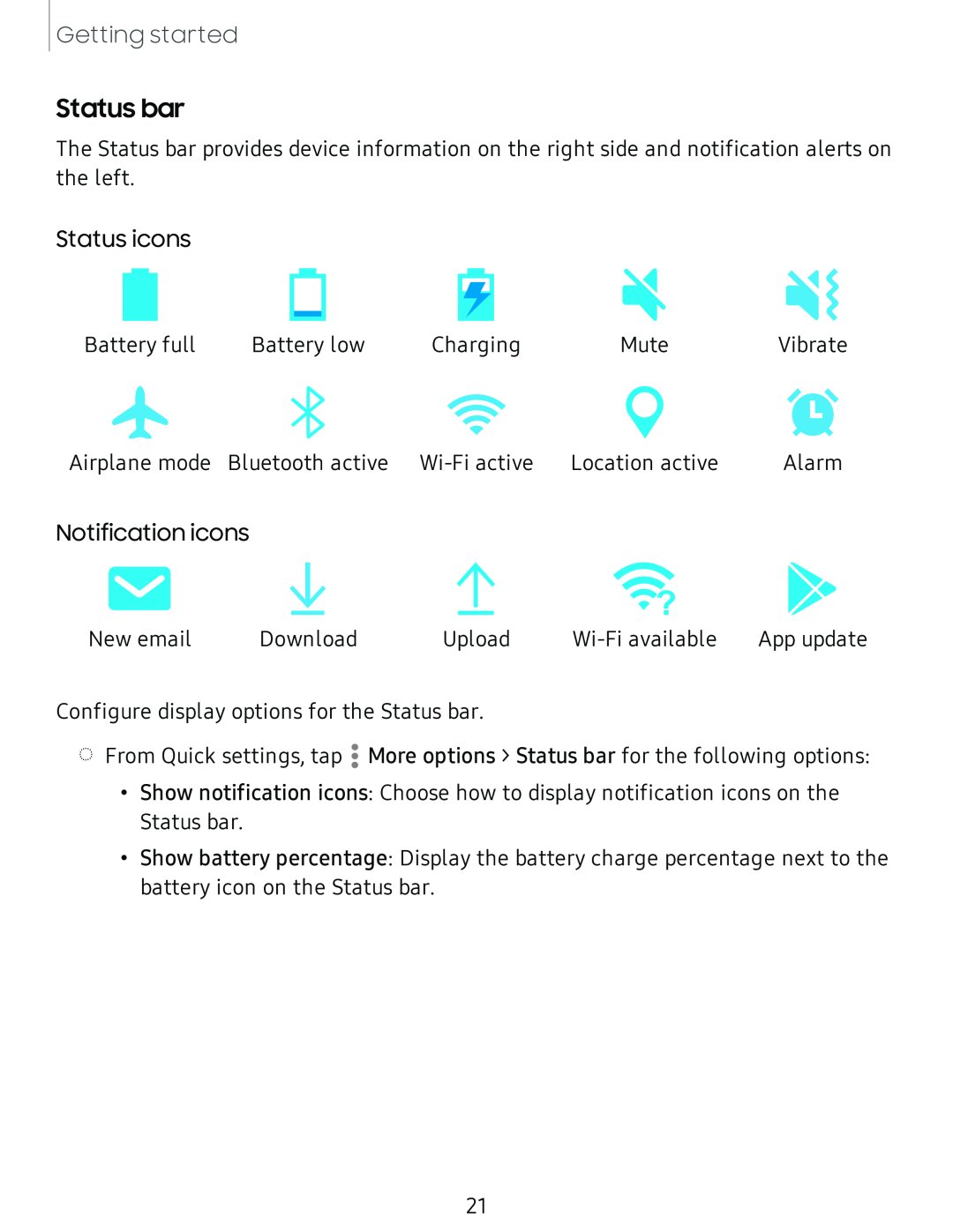 Status bar Galaxy Tab S4 Sprint