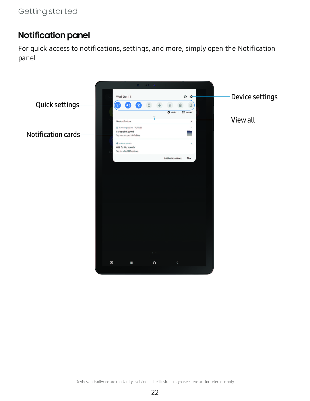 Quick settings Galaxy Tab S4 Sprint