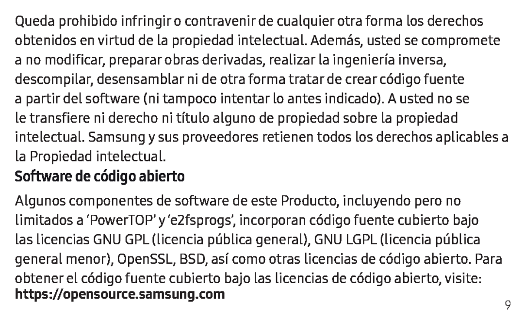 Software de código abierto Galaxy Tab S4 AT&T