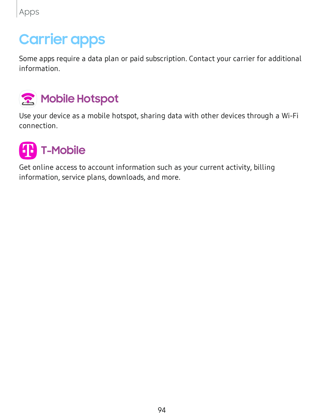 Mobile Hotspot Galaxy Tab S4 T-Mobile