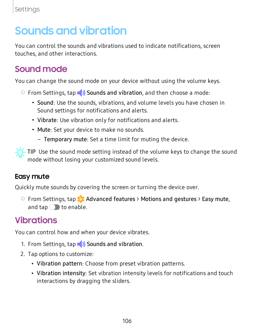 Easy mute Sound mode