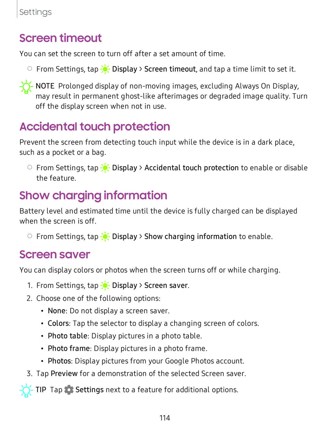 Show charging information Galaxy Tab S4 T-Mobile