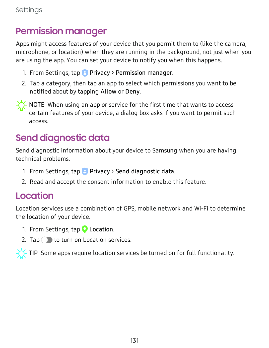 Send diagnostic data Galaxy Tab S4 T-Mobile