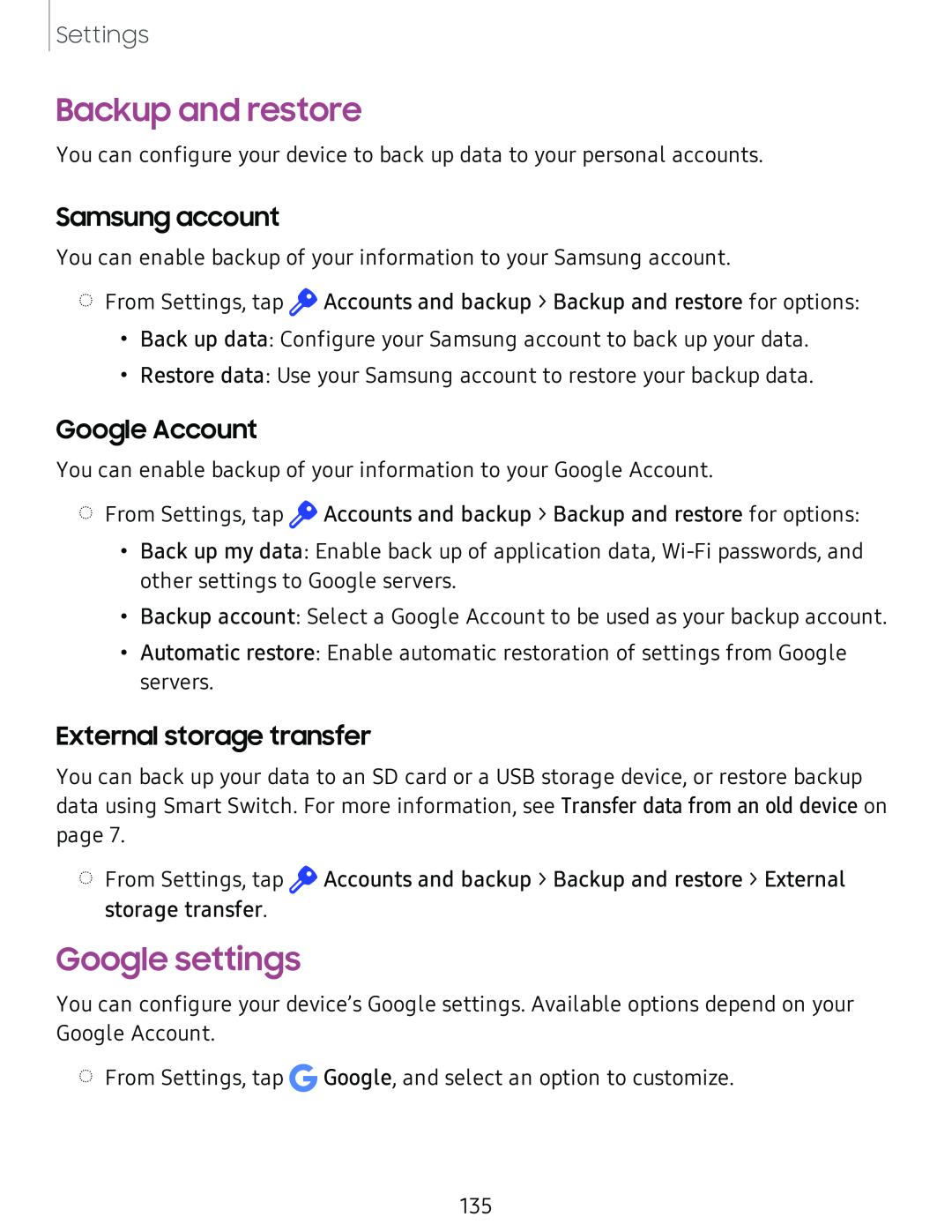 Google settings Galaxy Tab S4 T-Mobile