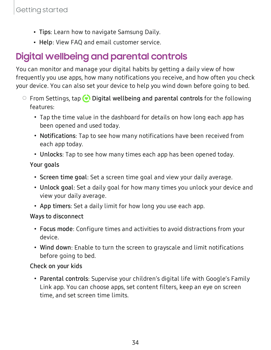 Digital wellbeing and parental controls Galaxy Tab S4 T-Mobile