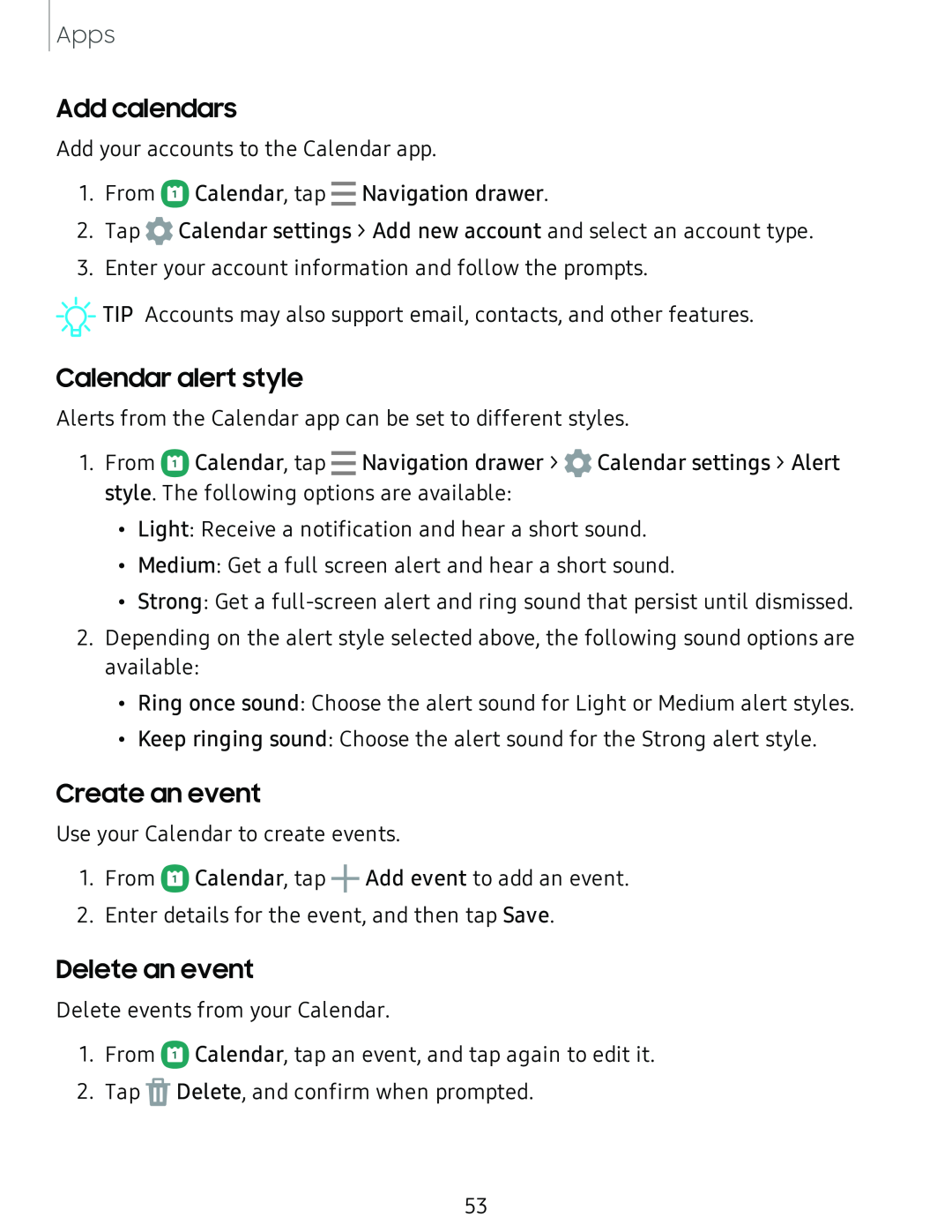 Create an event Galaxy Tab S4 T-Mobile