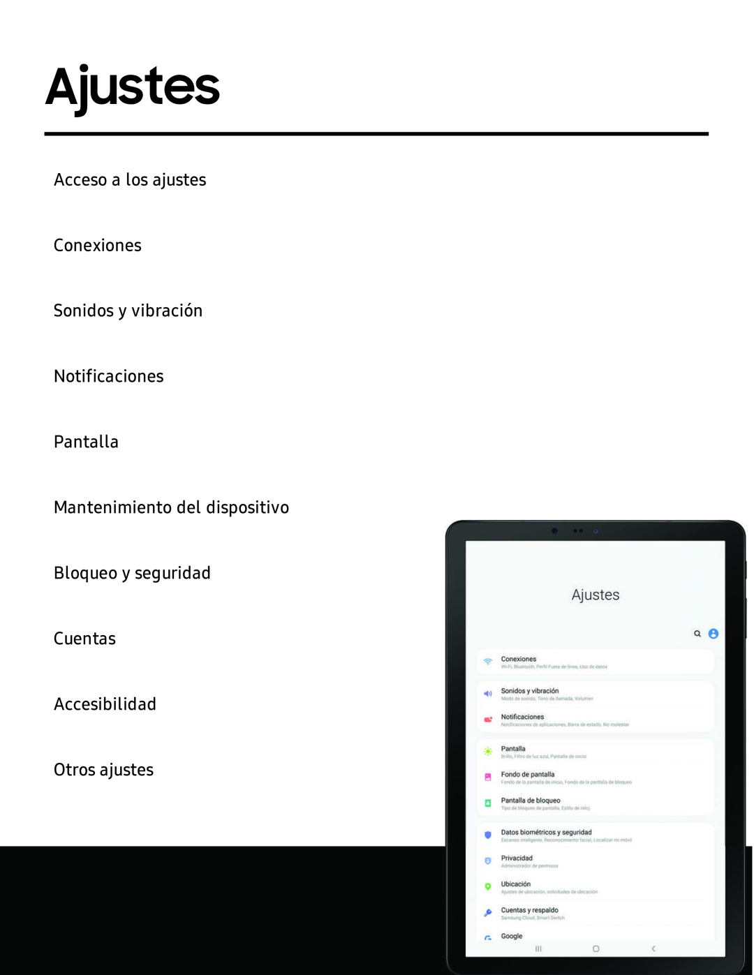 Ajustes Galaxy Tab S4 T-Mobile