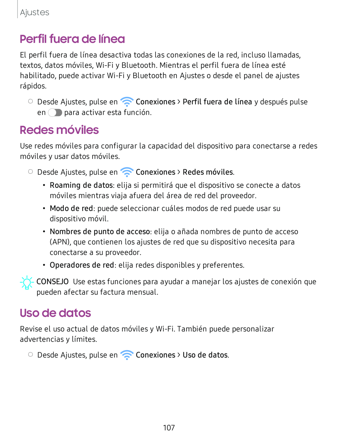 Perfil fuera de línea Galaxy Tab S4 T-Mobile