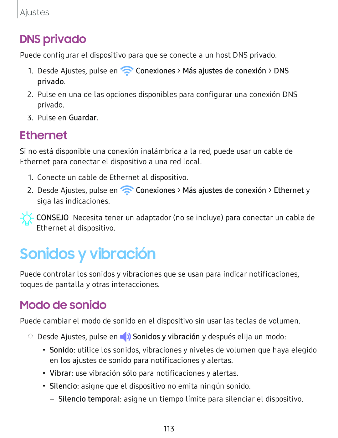 DNS privado Galaxy Tab S4 T-Mobile