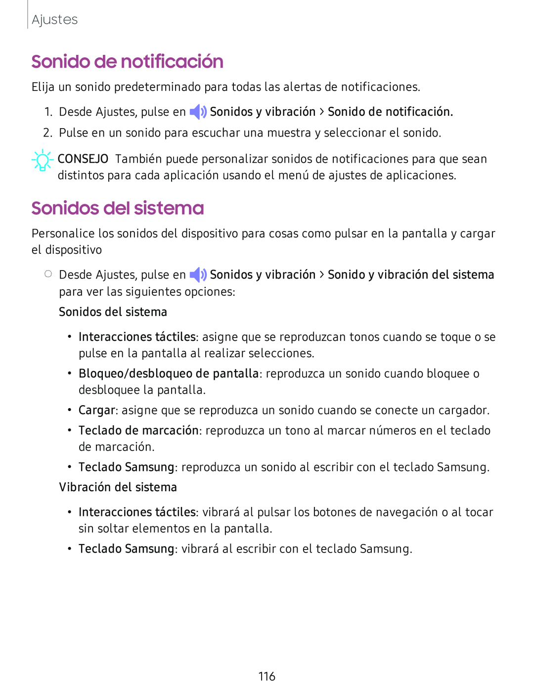 Sonidos del sistema Galaxy Tab S4 T-Mobile