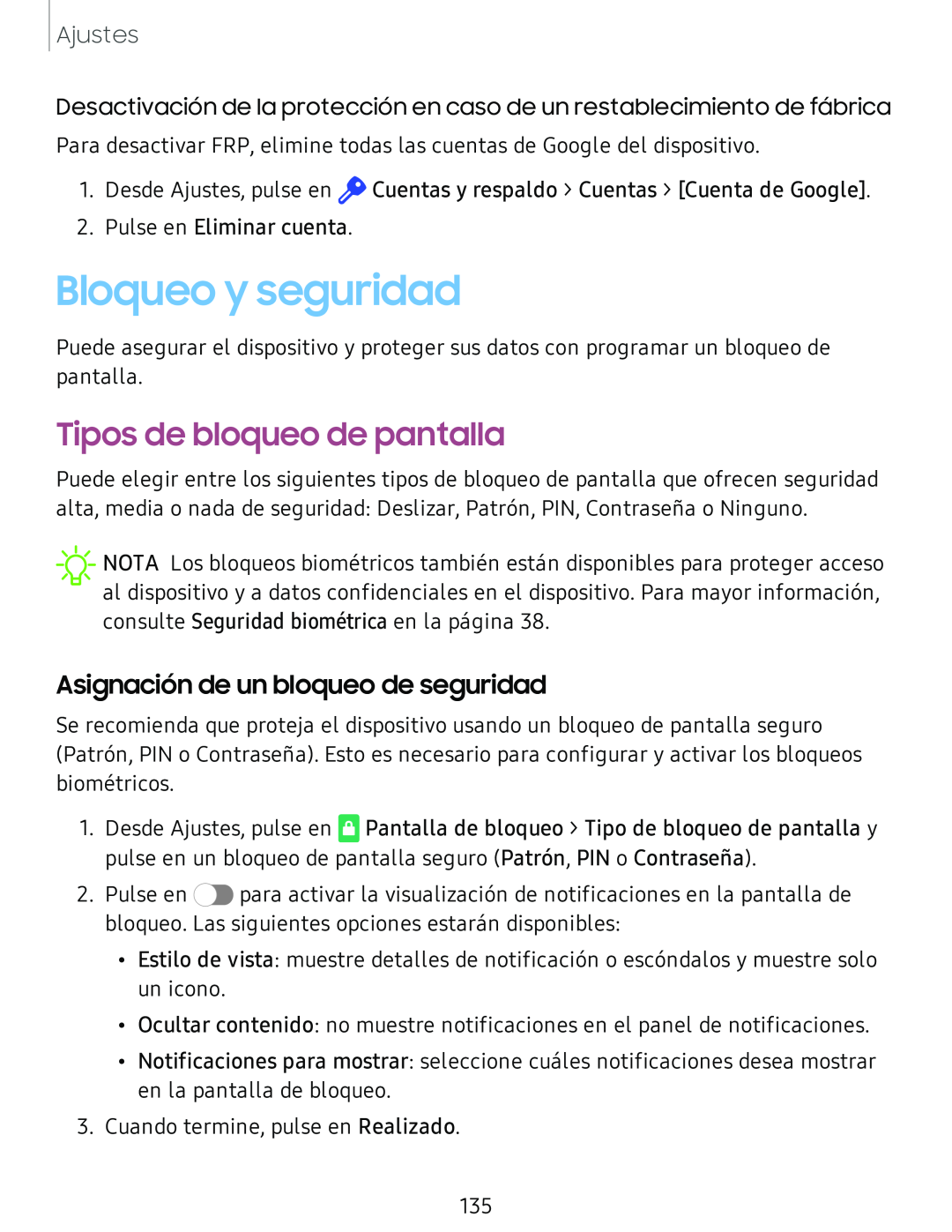 Bloqueo y seguridad Galaxy Tab S4 T-Mobile