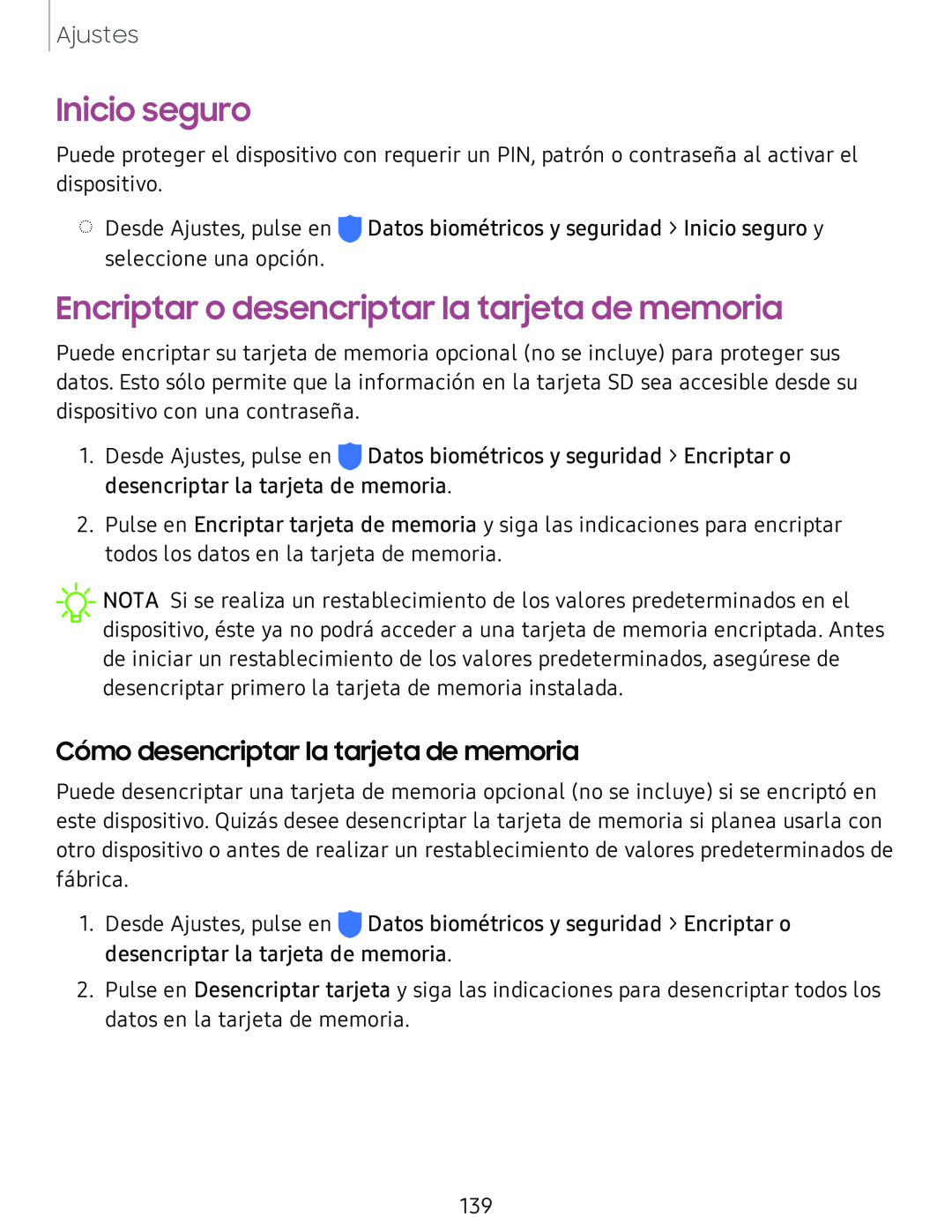 Cómo desencriptar la tarjeta de memoria Inicio seguro