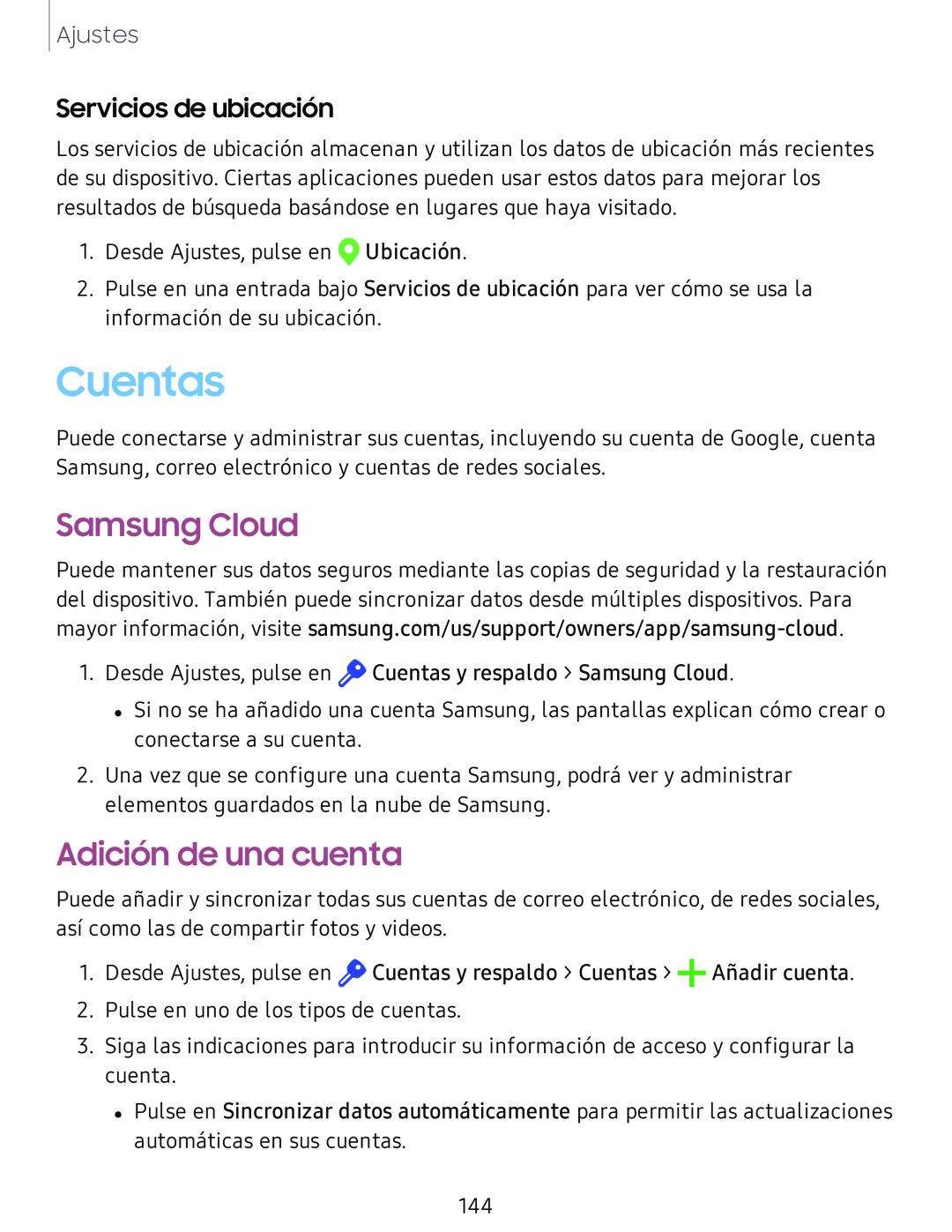 Servicios de ubicación Galaxy Tab S4 T-Mobile