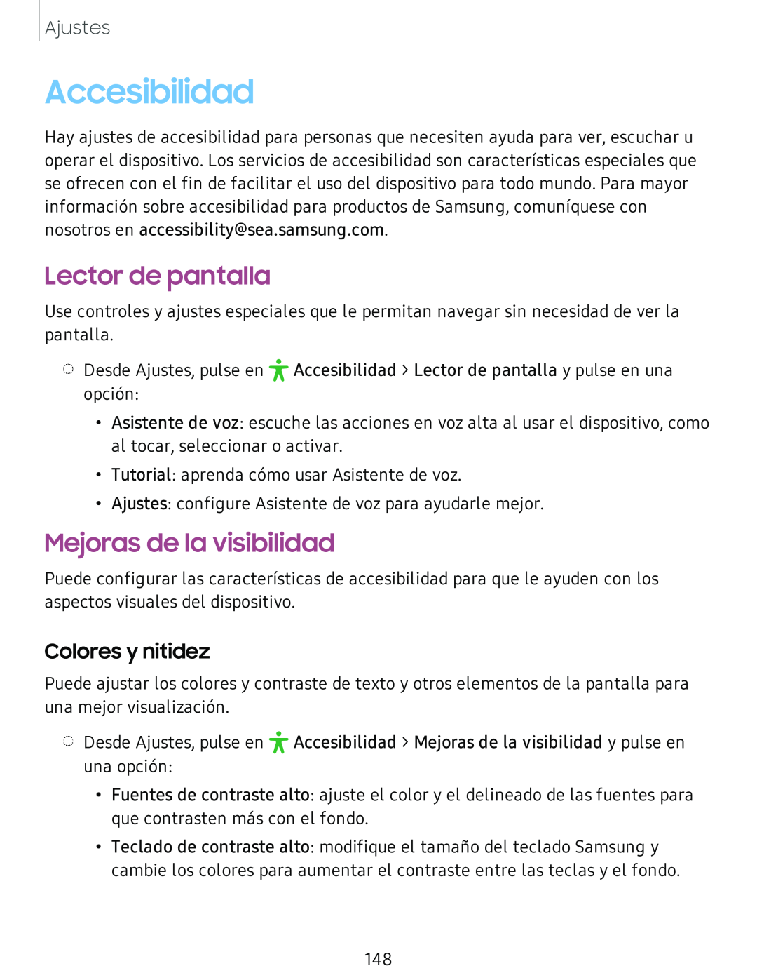 Accesibilidad Galaxy Tab S4 T-Mobile