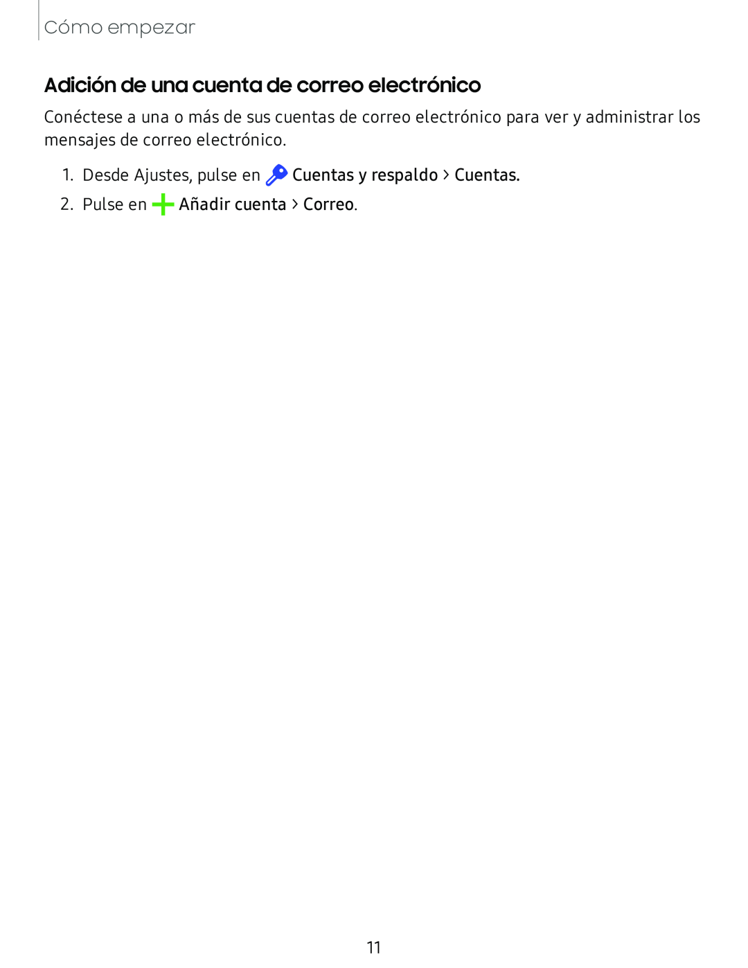 Adición de una cuenta de correo electrónico Galaxy Tab S4 T-Mobile