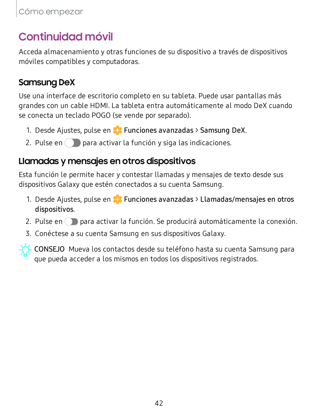 Continuidad móvil Galaxy Tab S4 T-Mobile