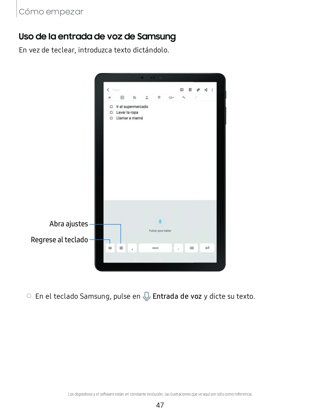 Uso de la entrada de voz de Samsung Galaxy Tab S4 T-Mobile