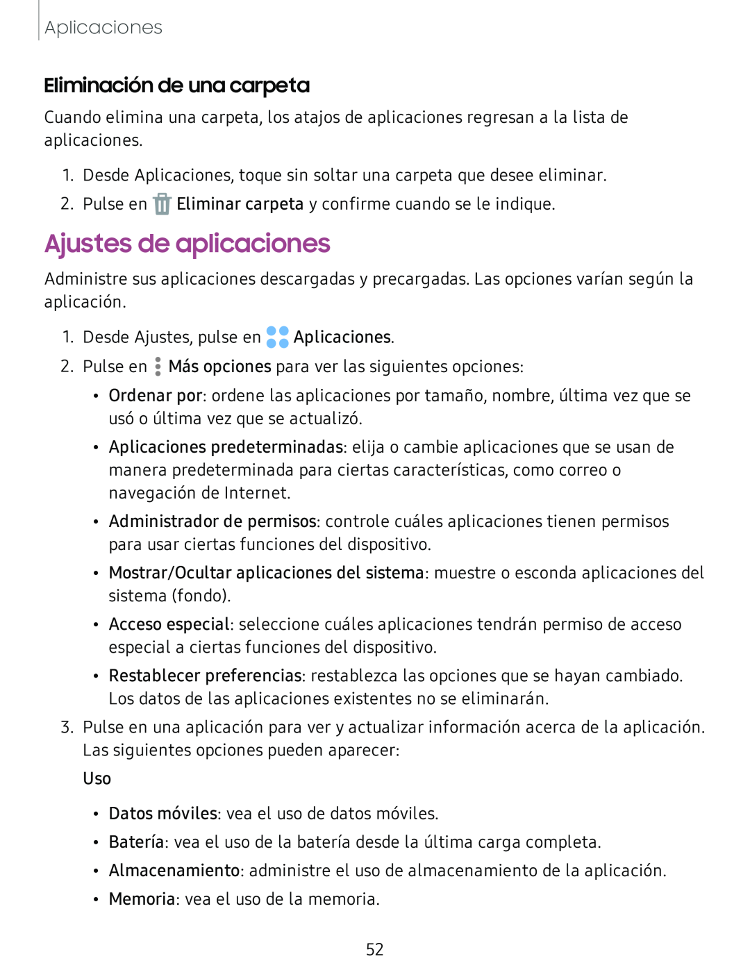 Eliminación de una carpeta Galaxy Tab S4 T-Mobile