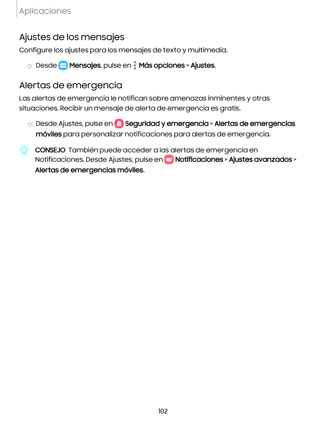 Alertas de emergencia Galaxy S10e Xfinity Mobile