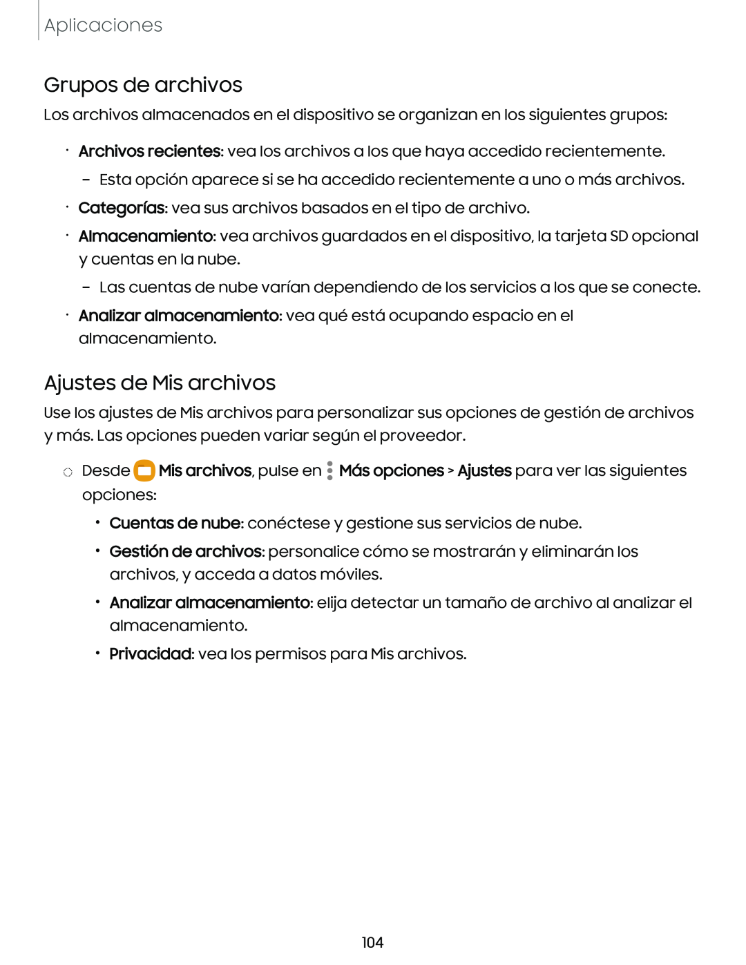 Grupos de archivos Galaxy S10e Xfinity Mobile