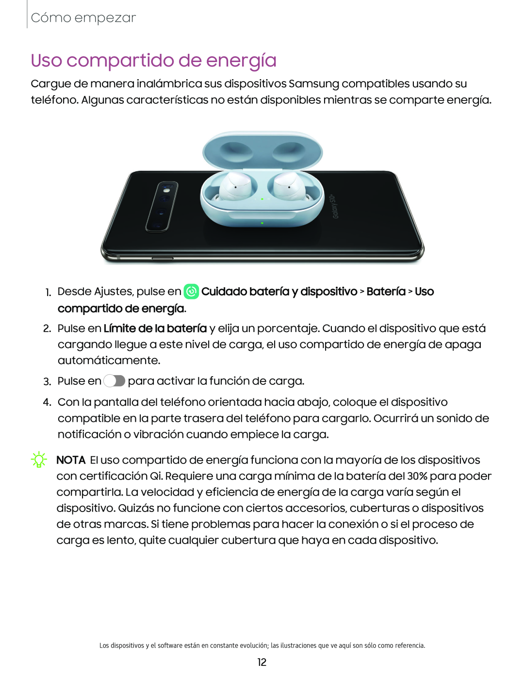 Uso compartido de energía Galaxy S10e Xfinity Mobile