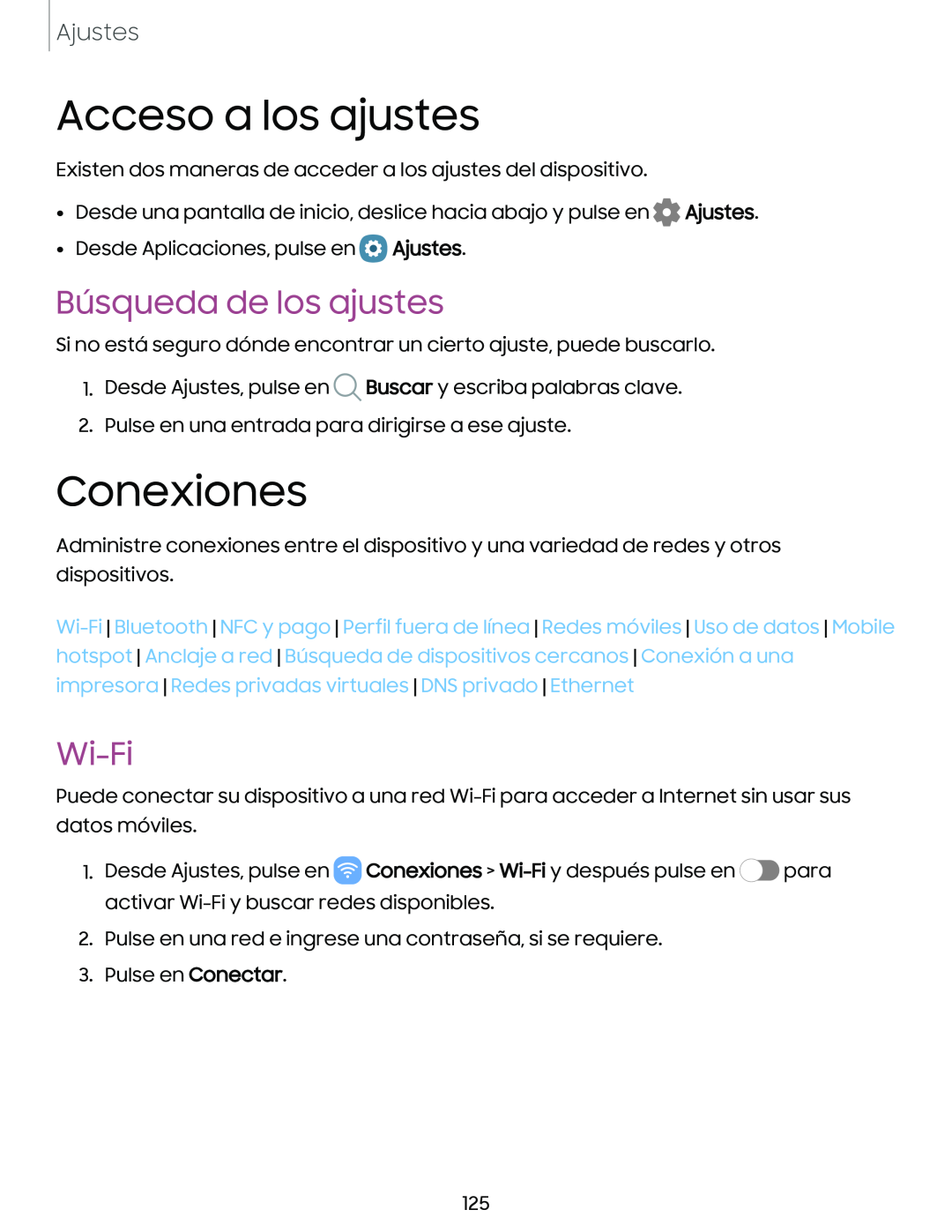 Acceso a los ajustes Galaxy S10e Xfinity Mobile