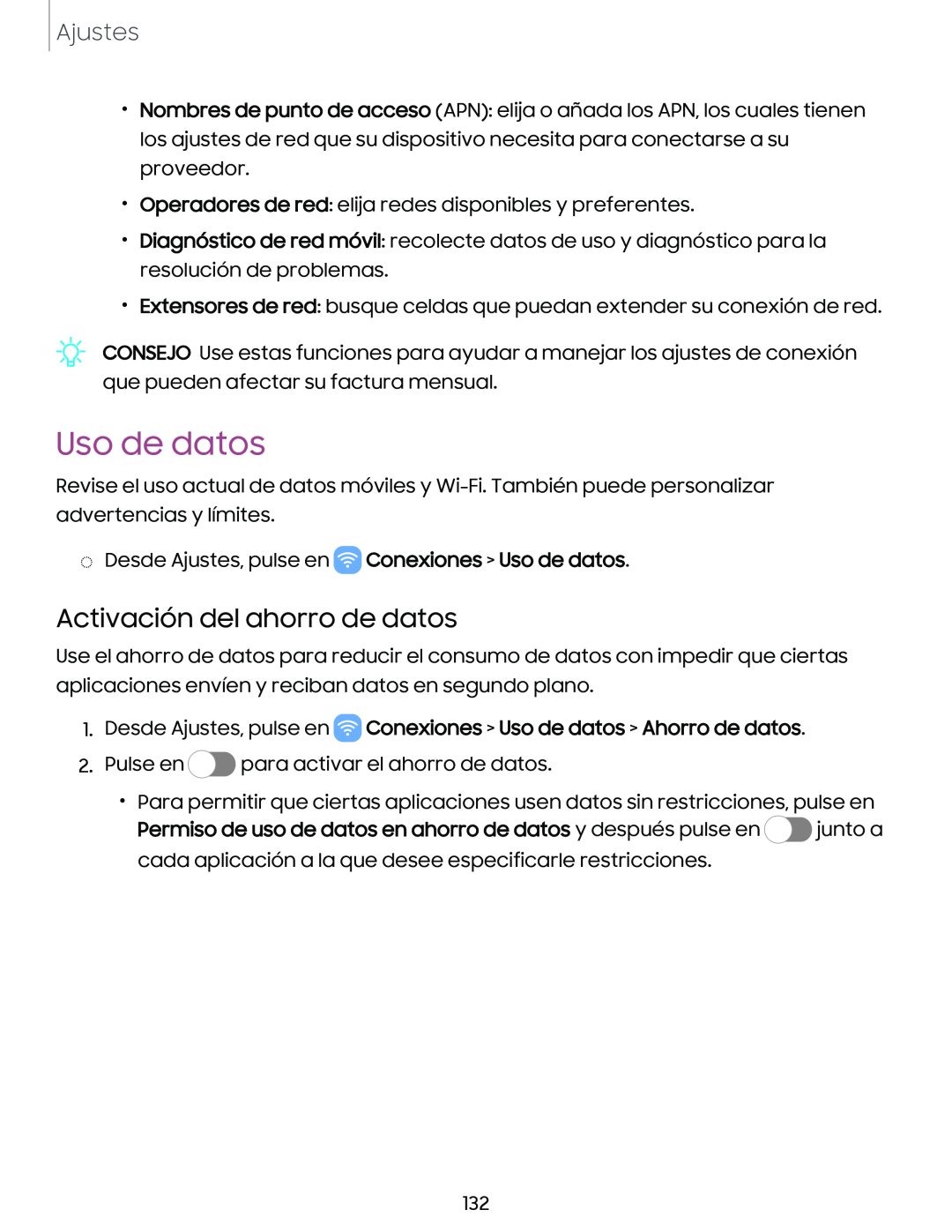 Activación del ahorro de datos Galaxy S10e Xfinity Mobile