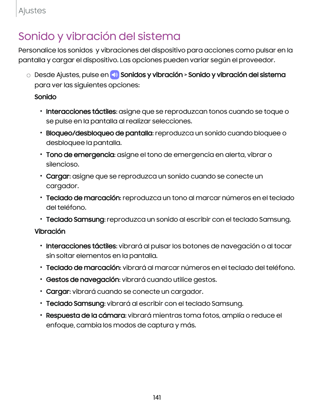 Sonido y vibración del sistema Galaxy S10e Xfinity Mobile