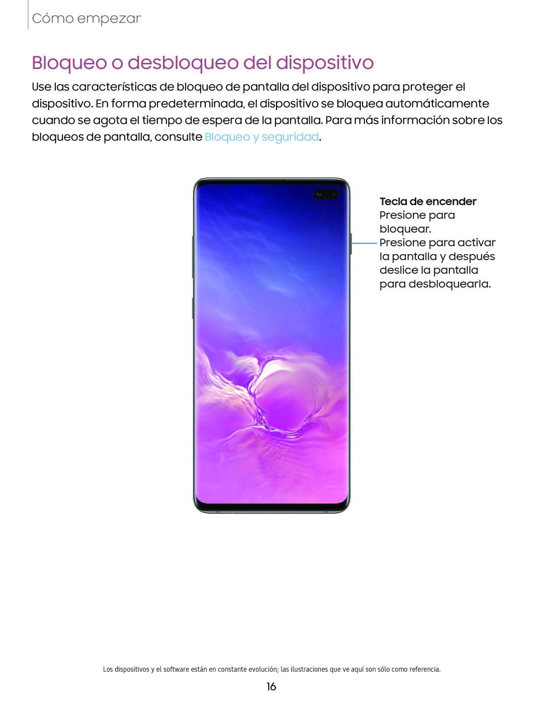 Bloqueo o desbloqueo del dispositivo Galaxy S10e Xfinity Mobile