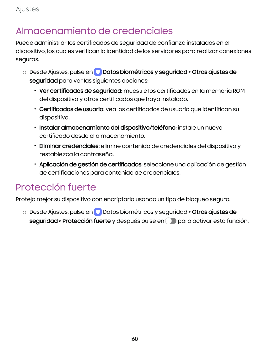 Almacenamiento de credenciales Protección fuerte