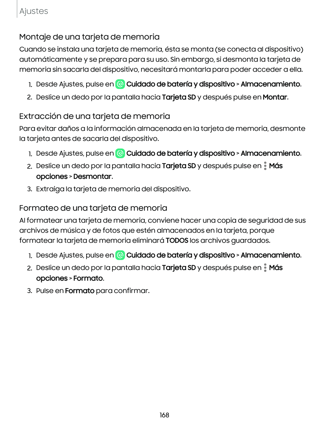 Formateo de una tarjeta de memoria Galaxy S10e Xfinity Mobile