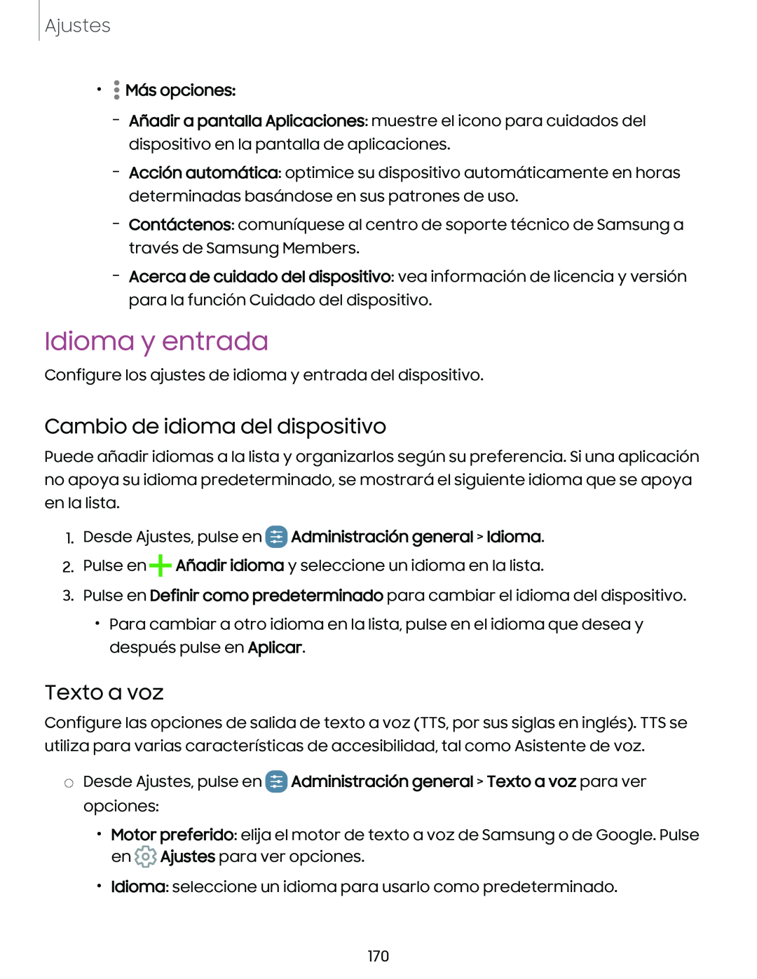 Idioma y entrada Galaxy S10e Xfinity Mobile