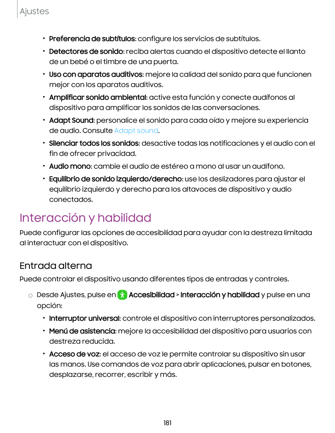 Entrada alterna Interacción y habilidad