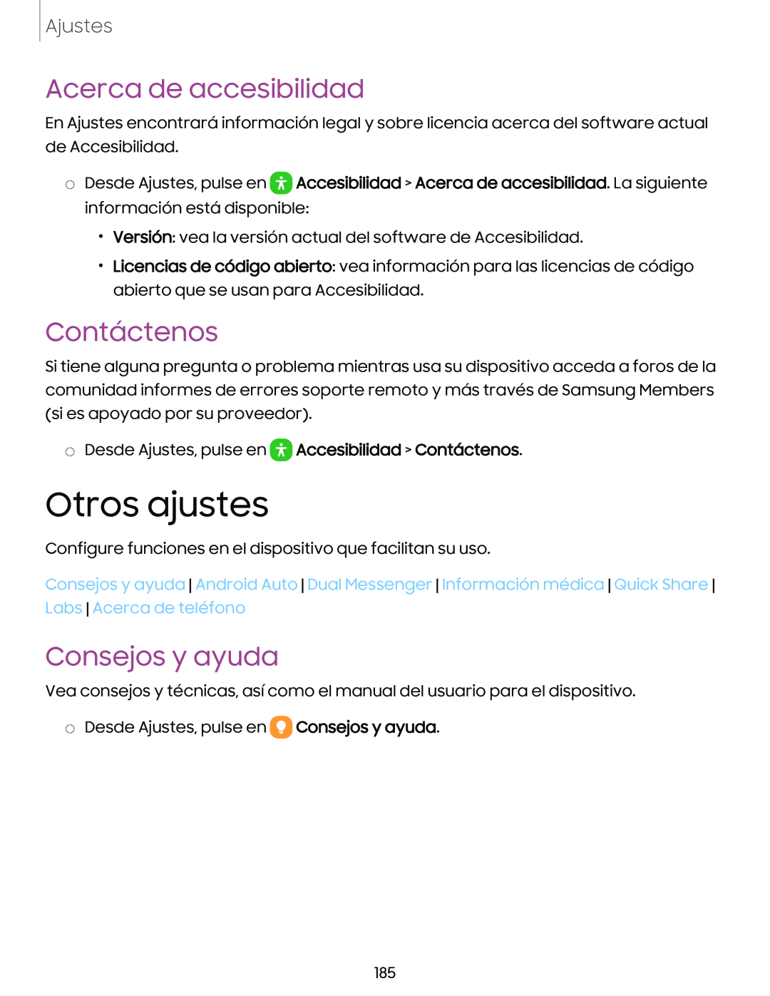 Acerca de accesibilidad Contáctenos