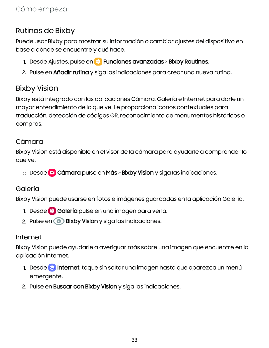 Rutinas de Bixby Galaxy S10e Xfinity Mobile