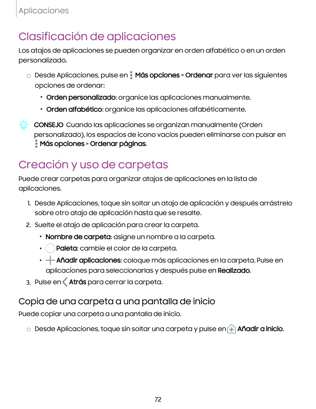 Creación y uso de carpetas Galaxy S10e Xfinity Mobile