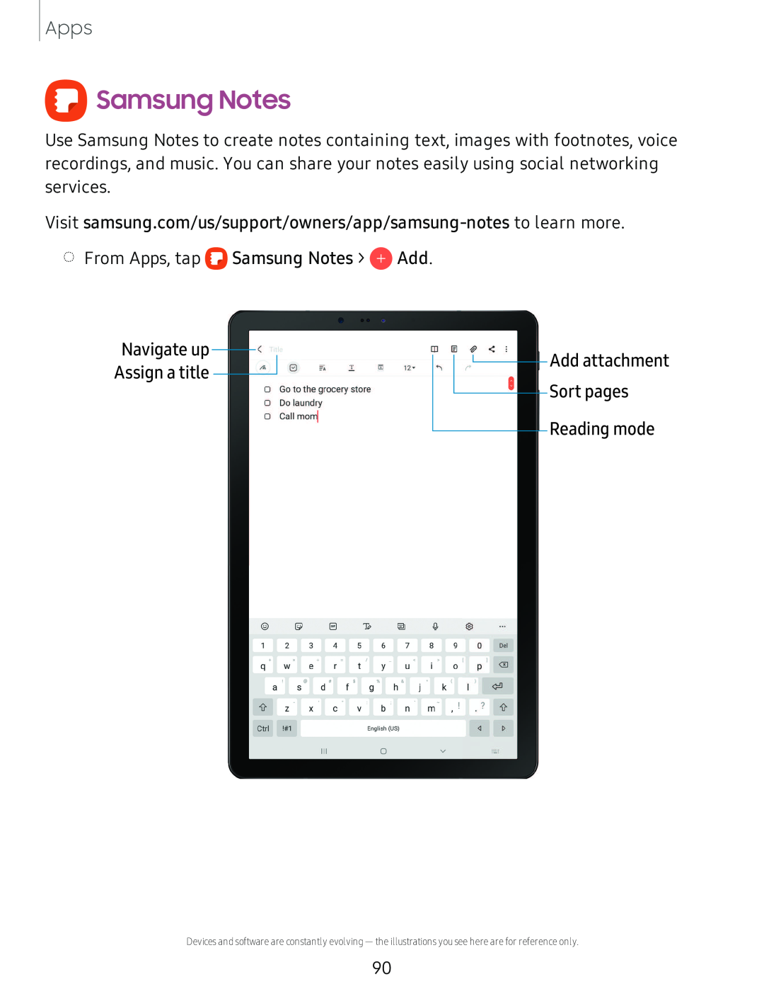 Add attachment Sort pages Reading mode