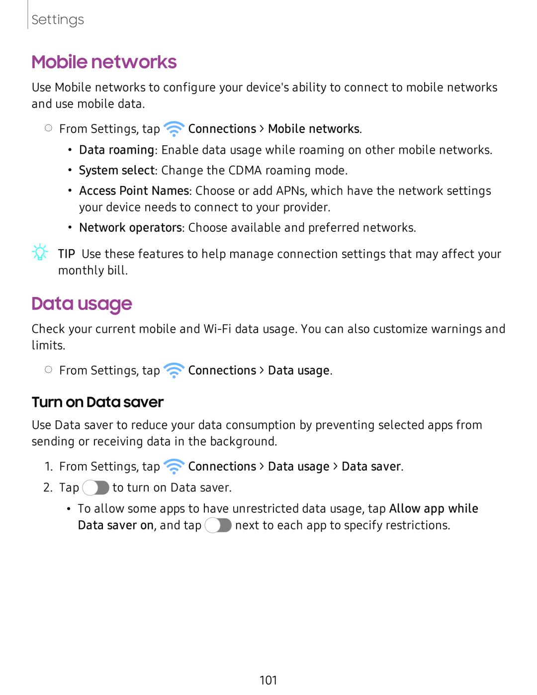 Data usage Galaxy Tab S4 US Cellular