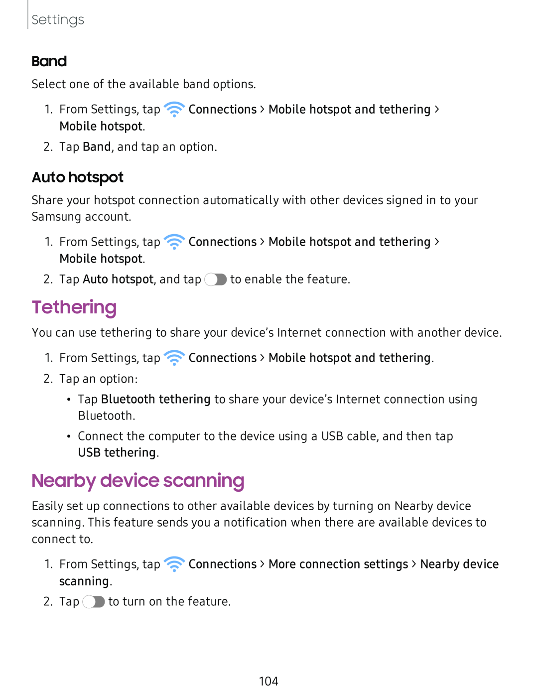 Nearby device scanning Galaxy Tab S4 US Cellular