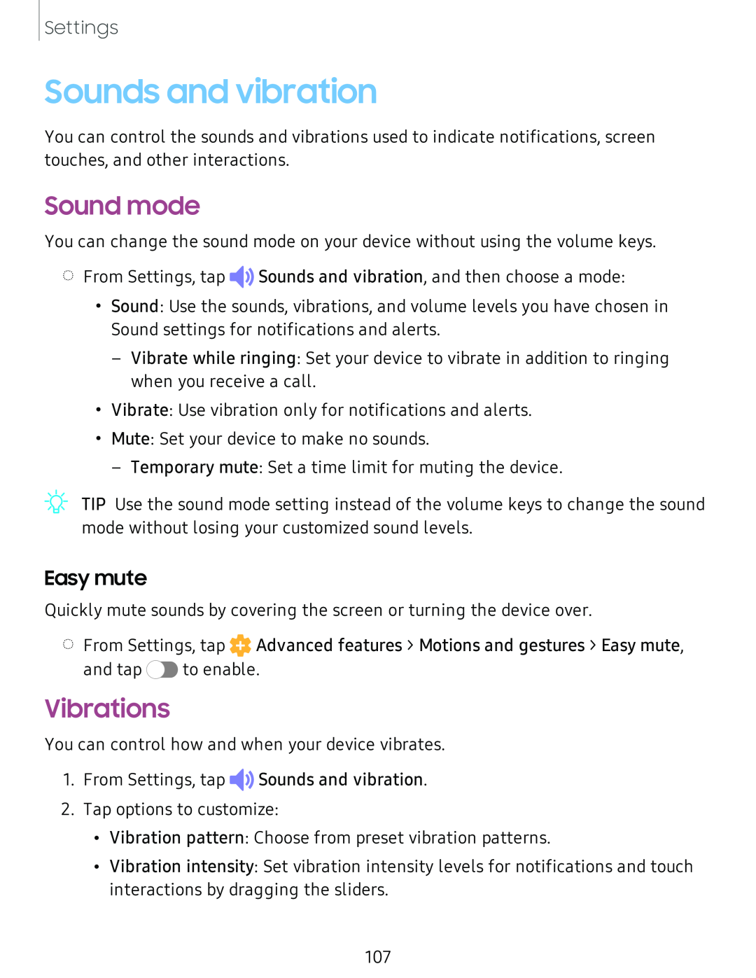 Easy mute Sound mode